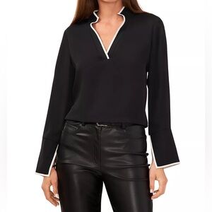 VINCE CAMUTO
Contrast Trim Tunic Blouse
